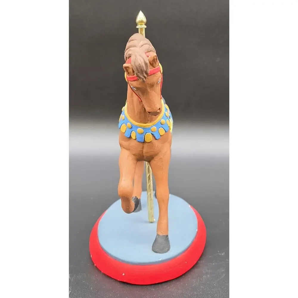 Vintage Handpainted Carousel Horse Figurines Set – Ceramic & Porcelain Pair
